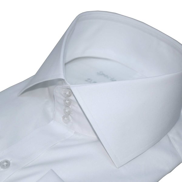 Plain White high collar - John Clothier Plain White Shirt