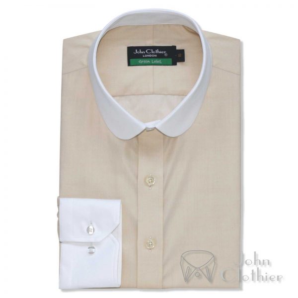 Fawn Melange Bankers Style Penny Collar Shirt
