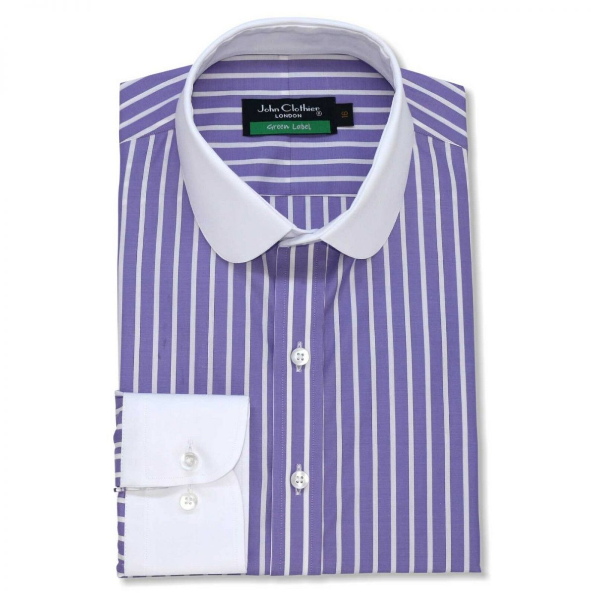 Purple -Stripes Penny collar shirt