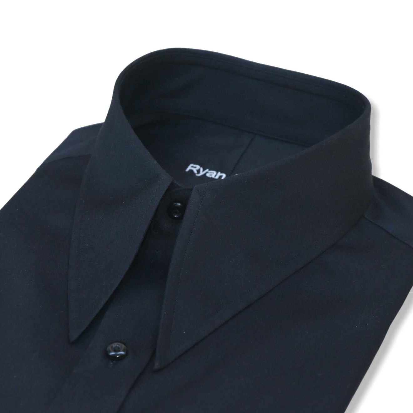 Black Spear Collar Shirt - Black.S - John Clothier