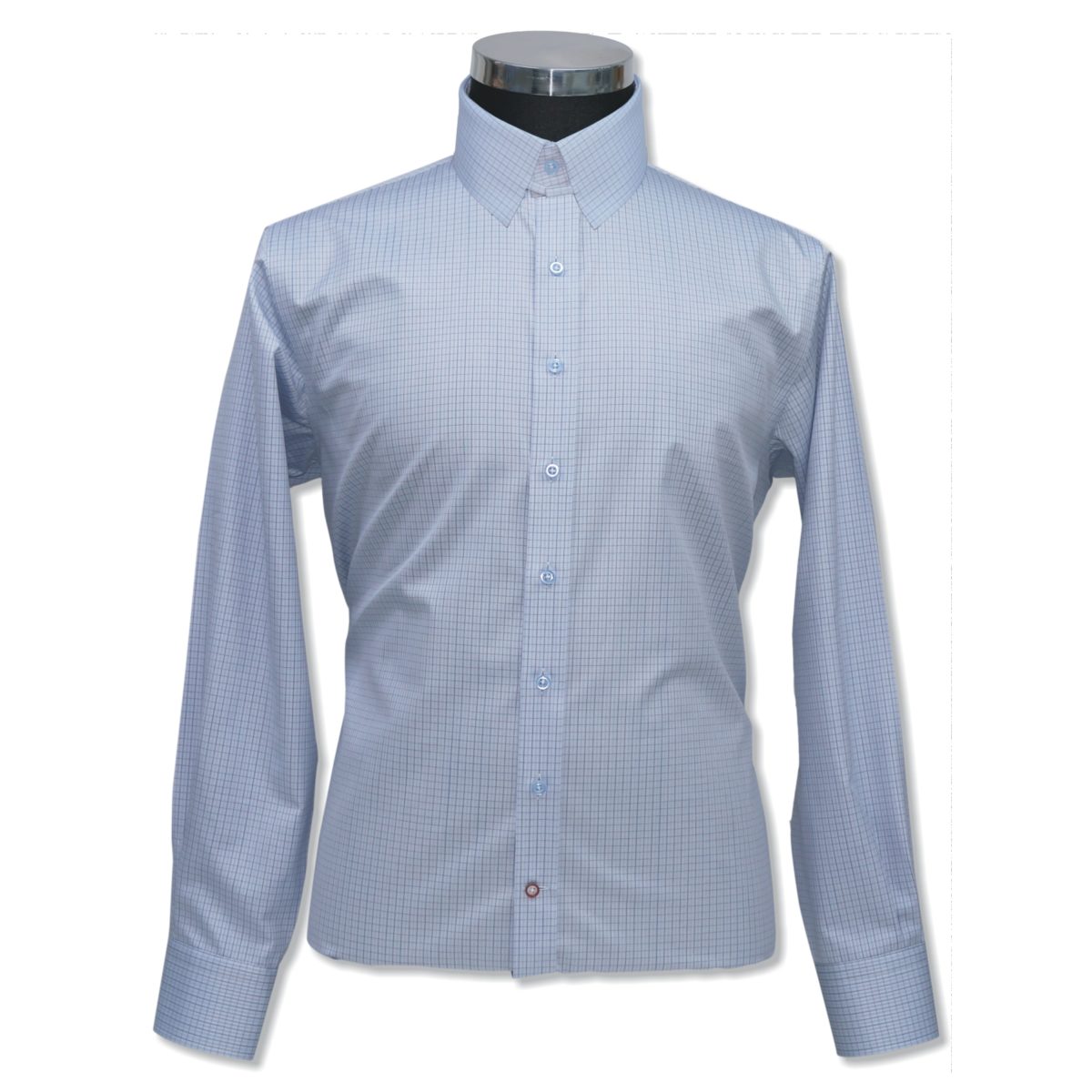 Blue Checks Mens cotton shirt tab collar