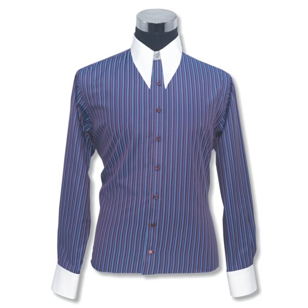 Multi colored spear collar Dagger collar mens cotton business shirt