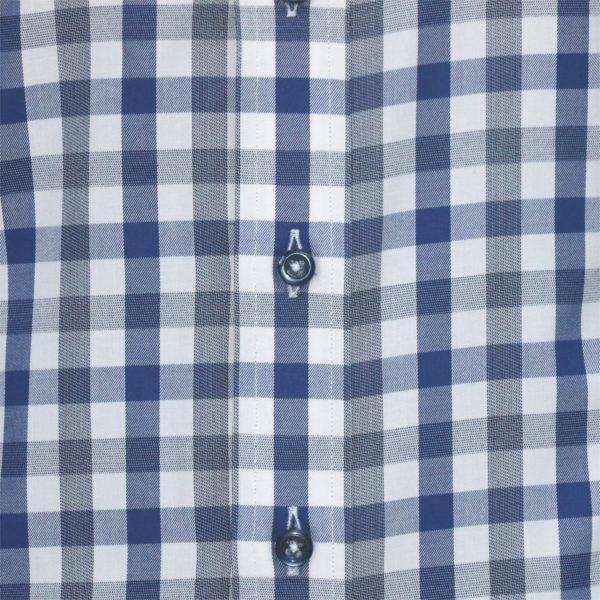 Blue Grey Checks Tab collar cotton shirt