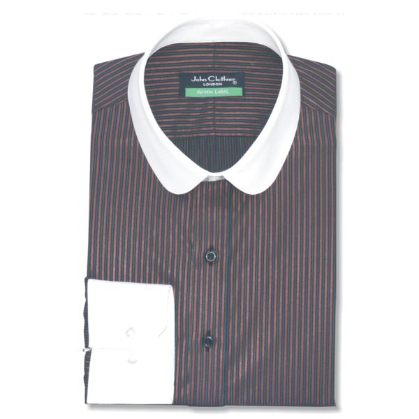 Golde Brown stripes penny collar shirt