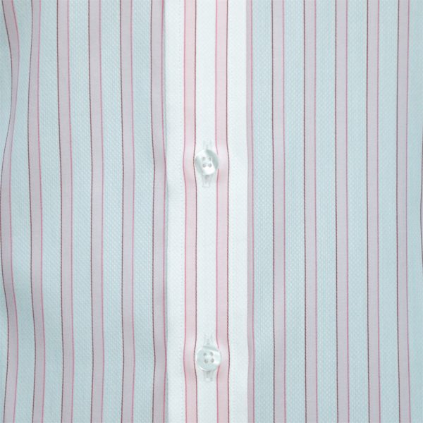 White Pink Stripes Cotton Shirt