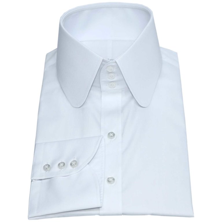 Penny White High-Collar Shirt - John Clothier London