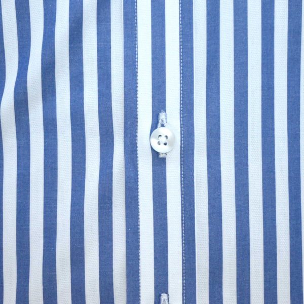 Navy Blue Stripes Penny Collar Round Collar CLub Collar Mens Shirt