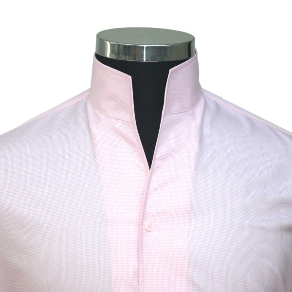 Pink High-Open Collar Shirt