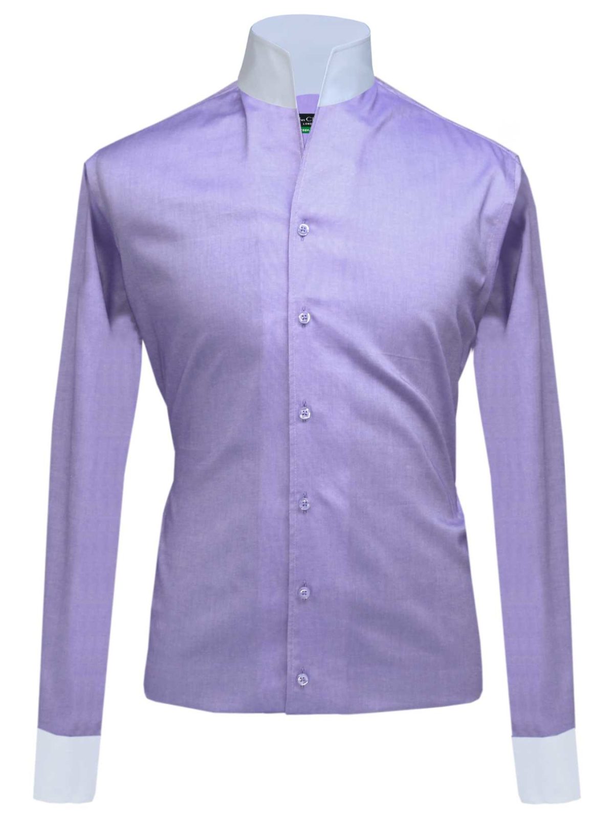 Lilac High-Open Collar Shirt - John Clothier London