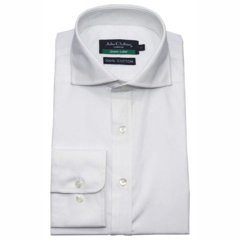 White Cutaway Collar Shirt - John Clothier London