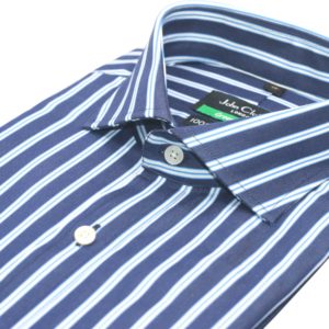 Blue Stripes Cutaway Collar Shirt - John Clothier London