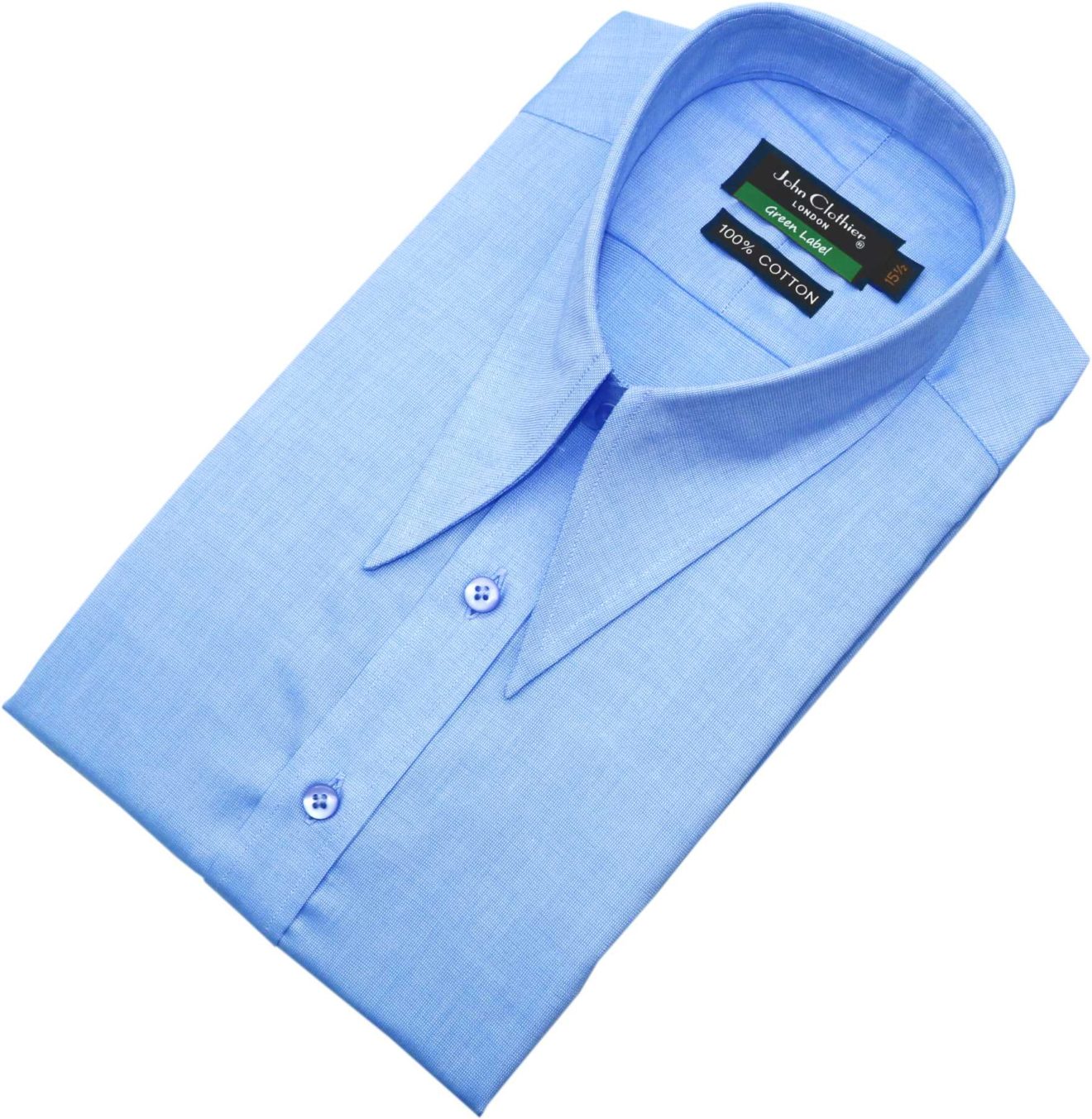 Blue Spearpoint Collar Shirt- John Clothier London Online
