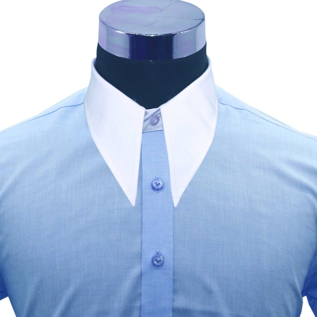 Blue Spearpoint Collar Shirt- John Clothier London Online