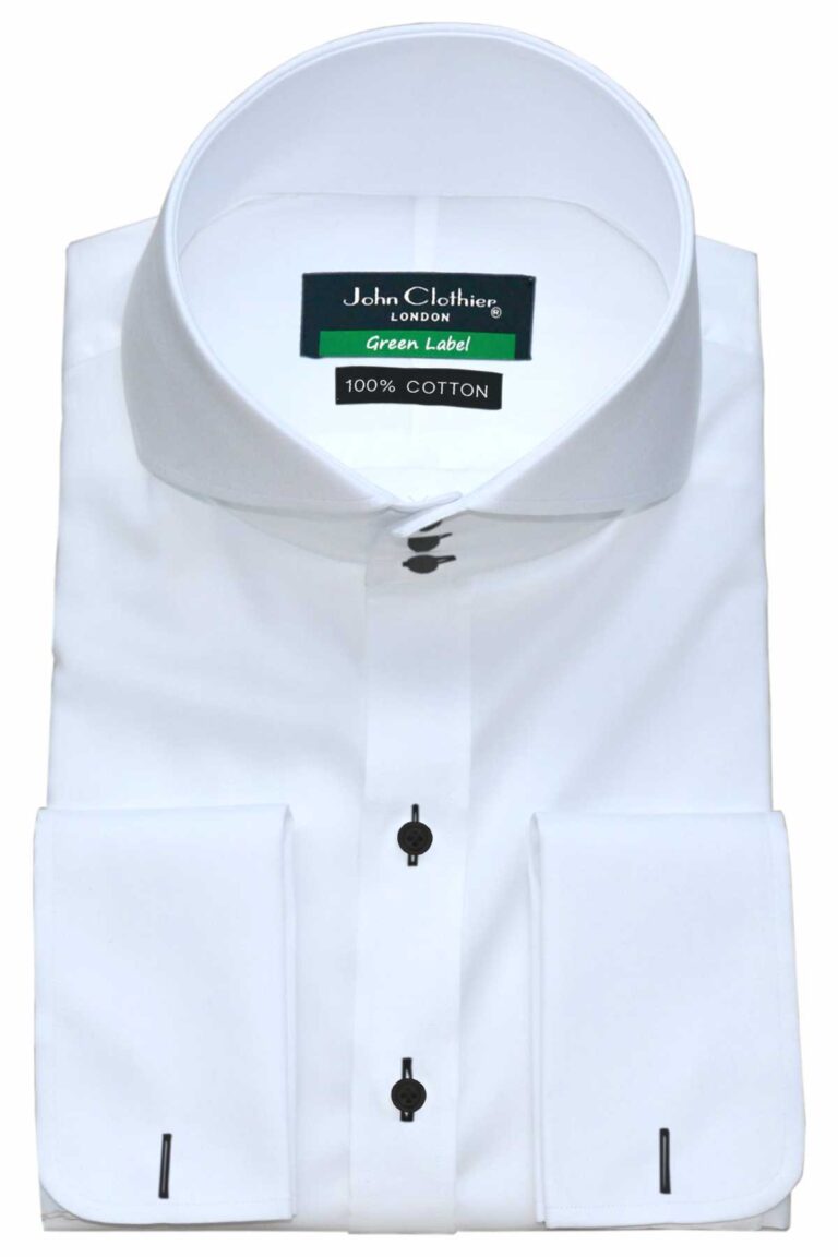 White High-Italian-3B High-Collar Shirt - John Clothier London