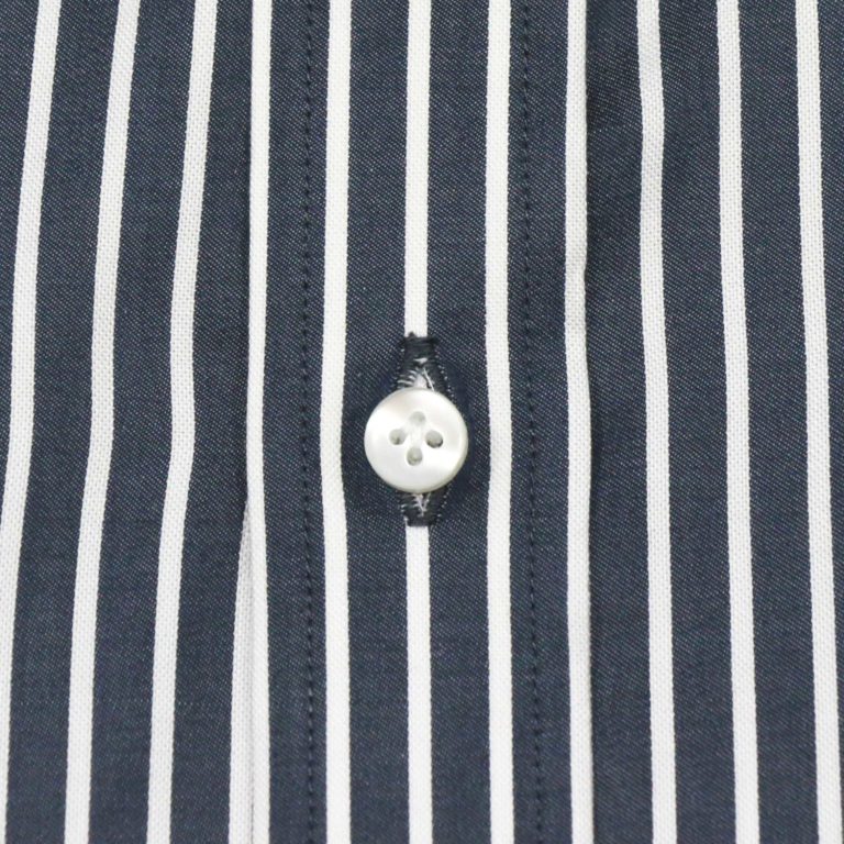 Black-White-Stripes Penny Collar Shirt - John Clothier London