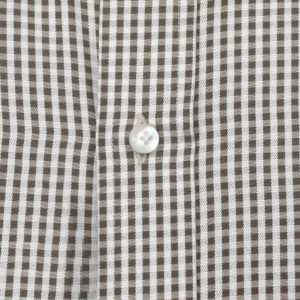 Brown-White-Checks Penny Collar Shirt - John Clothier London