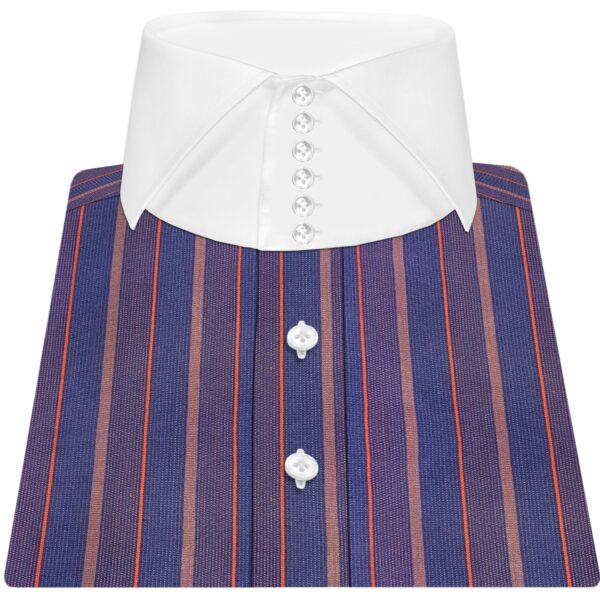 Vintage Stripes Tailored High Cutaway 2B collar, Italian collar, men's made-to-order shirts. Choose from over 31 different types of collars by John Clothier
