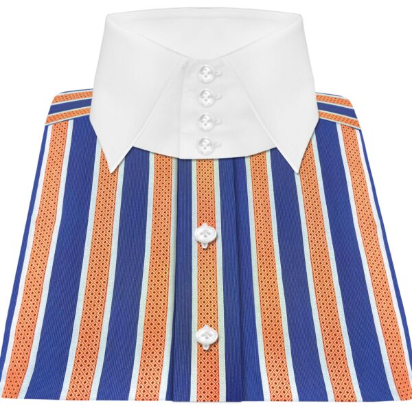 Blue Orange Broad Stripes High Spread 4B Collar