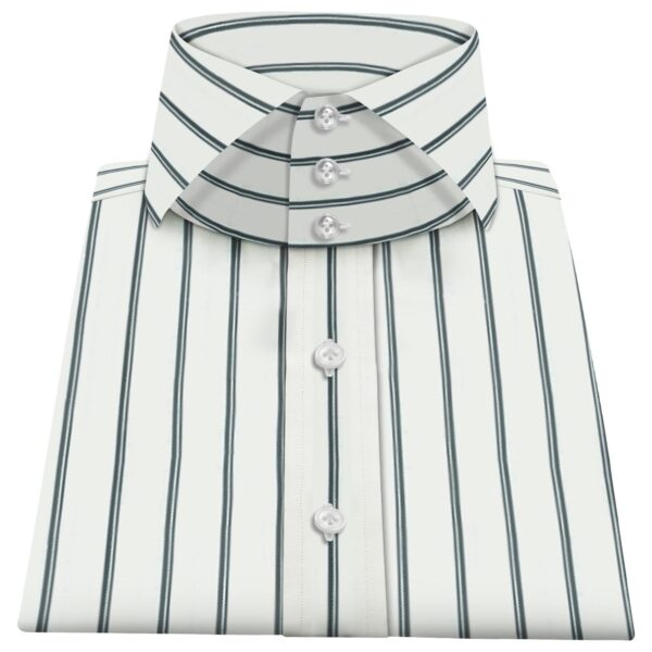 Vintage White Broad Stripes High Italian 3B Collar