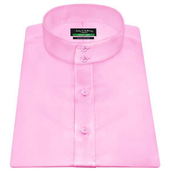 Pink High Band 2 Button Collar Shirt