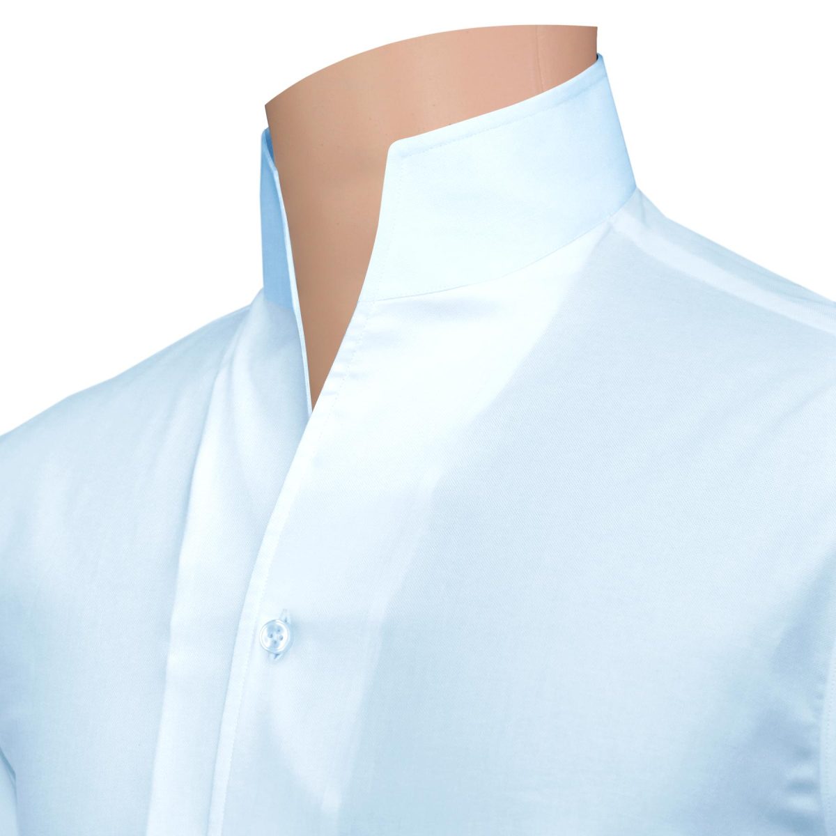Sky Blue High open Collar Shirt - John Clothier London