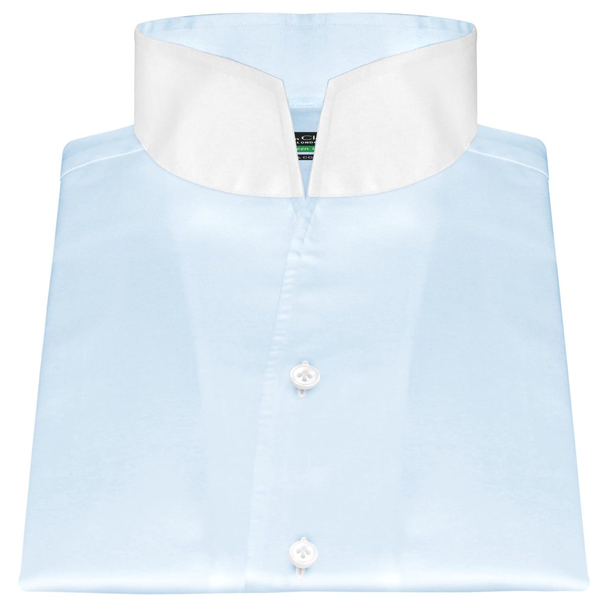 Sky Blue High open Collar Shirt - John Clothier London
