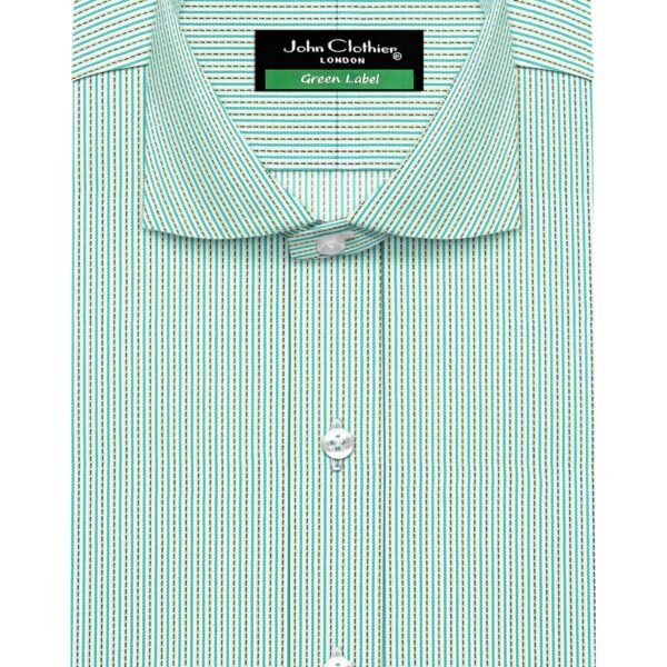 Sea Green Stitch Pinstripes Cutaway Collar