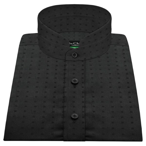 Black Self Checks High Nehru Collar