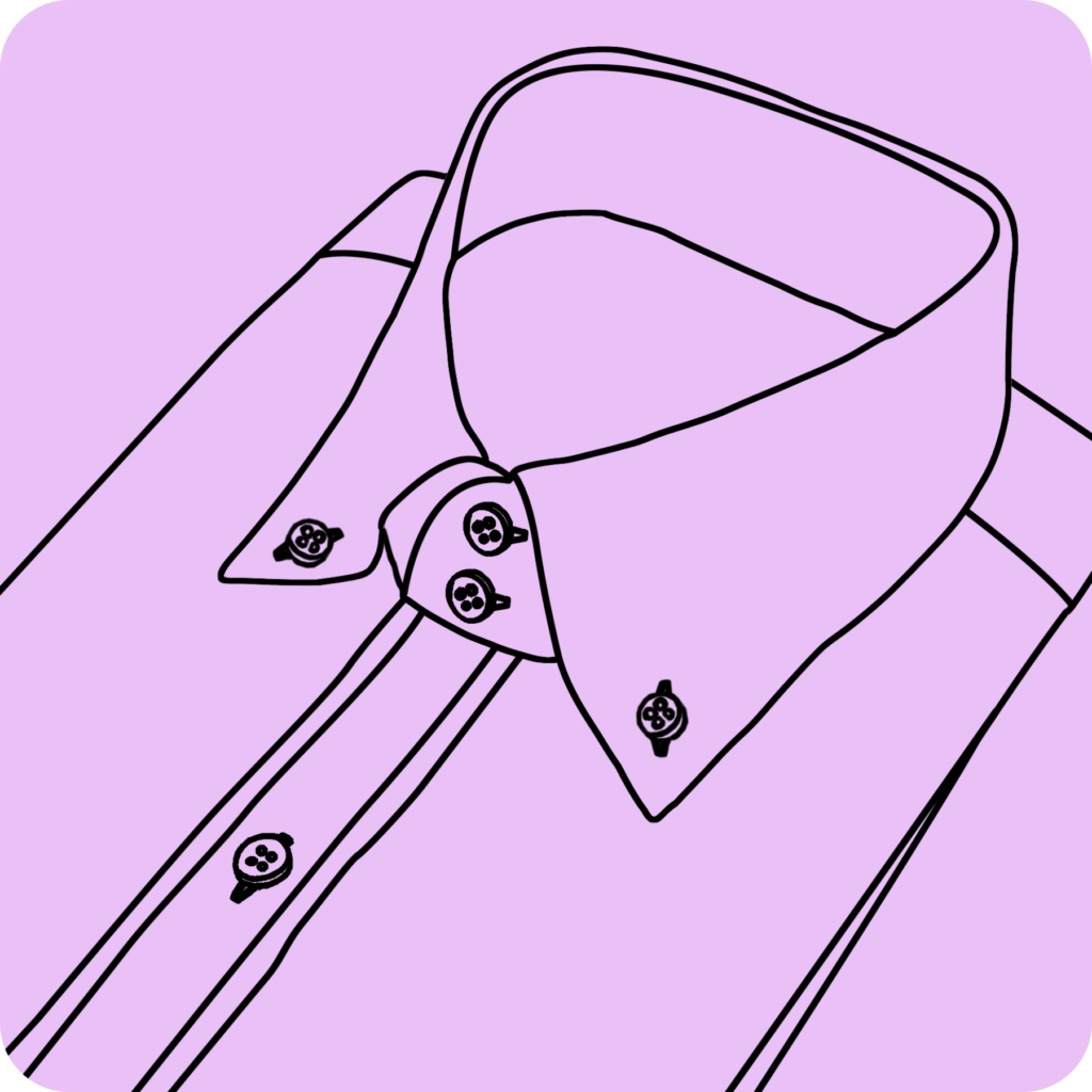 High Button Down Collar 2 buttons