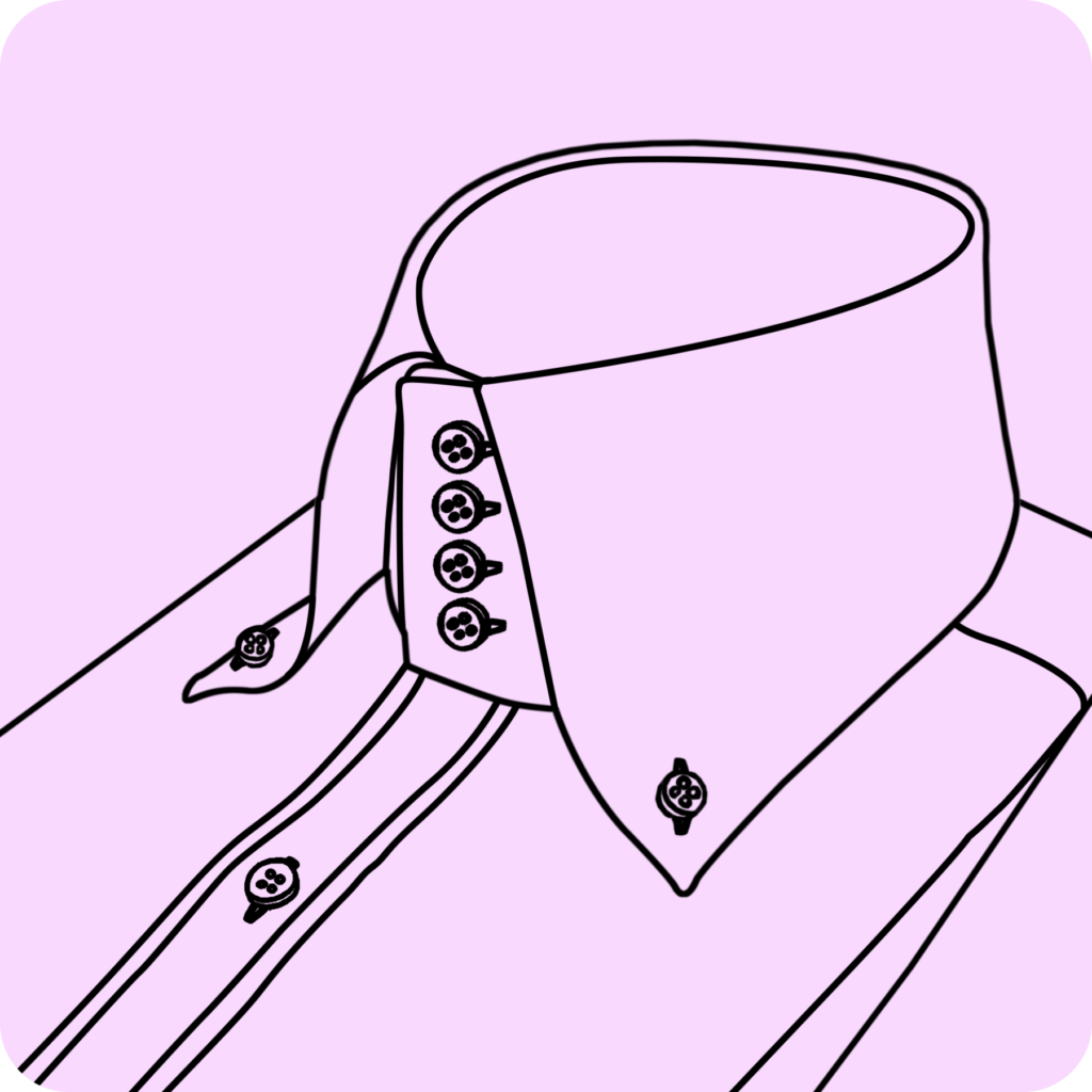 High Button Down Collar 4 buttons