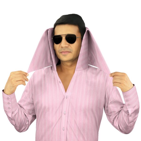 Pink Wide & Pinstripes High Face Cover Collar