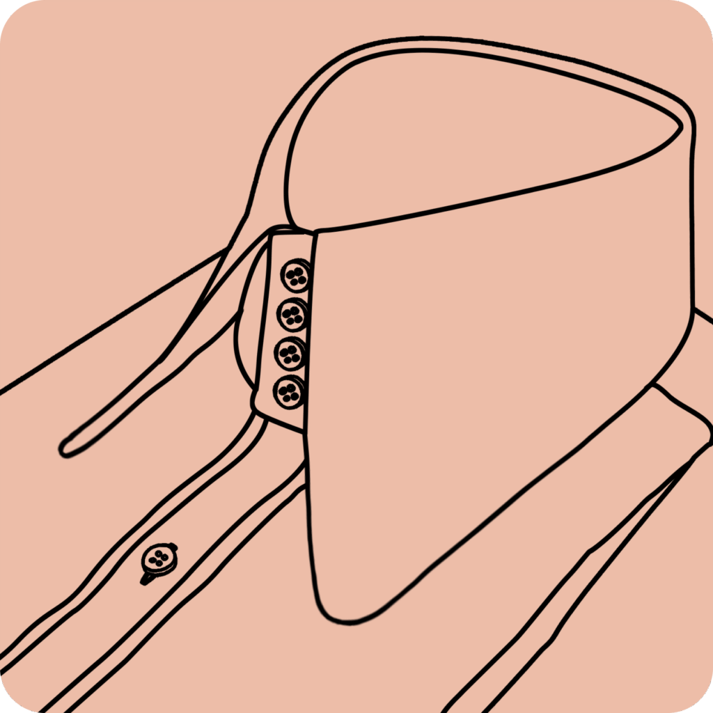 High Long Round Collar 4 buttons