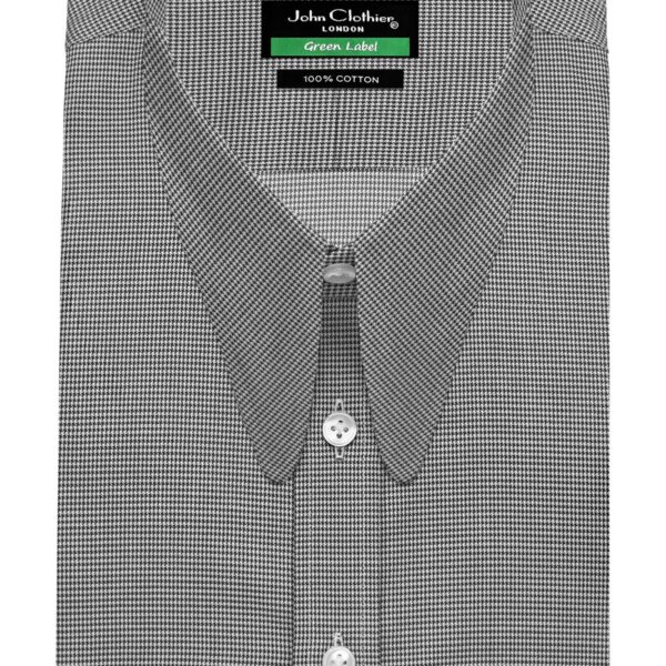 Black Dogstooth Long Round Tip Collar