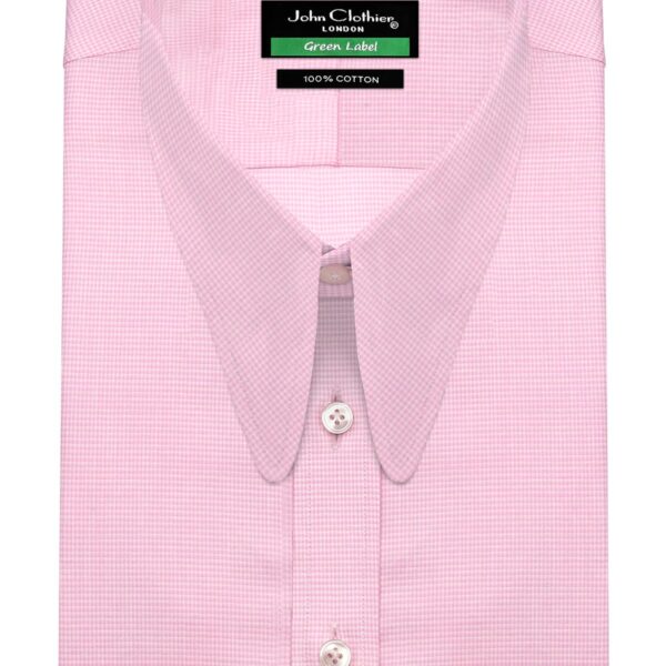 Pink Dogstooth Long Round Tip Collar