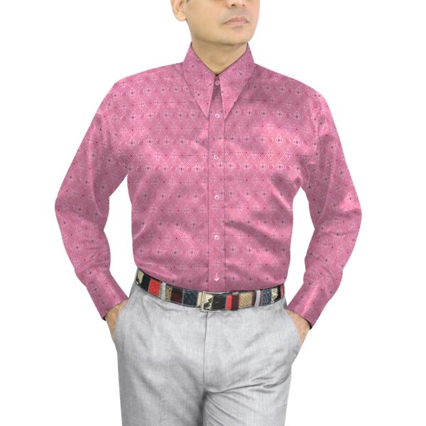 Pink Floral Jacquard Spear Collar