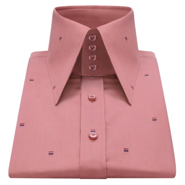 Pale Pink High Long Point 4 Button Collar