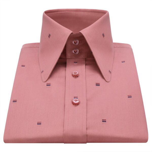 Pale Pink High Long Round Tip 2 Button Collar
