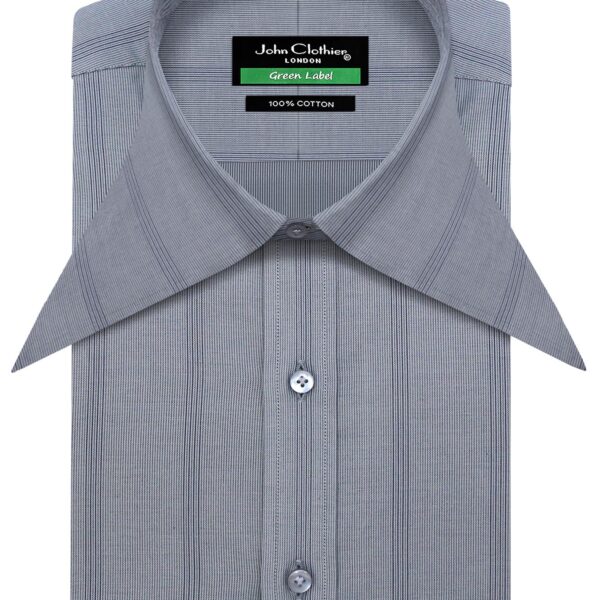 Grey Pinstripes Extreme Longpoint Collar