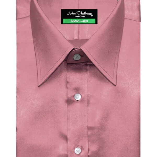 Desert Rose Silky Satin Contrast Classic Collar