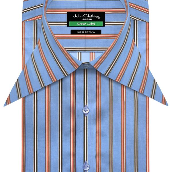 Blue Red Multi Stripes Extreme Longpoint Collar